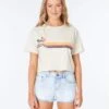 Rip Curl WoGolden Days Crop Tee Shirt In White