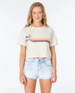 Rip Curl WoGolden Days Crop Tee Shirt In White