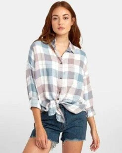 RVCA Habit Oversized Button Up In White Shirt