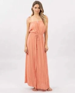 Rip Curl Sunset Glow Maxi In Peach Dress