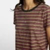 RVCA WoRuff Stripe Tee Shirt In Black -Billabong Fashion Store HS1604092774