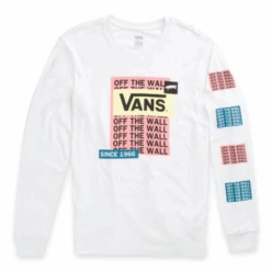Vans Layers Of Loud Long Sleeve Boyfriend Tee Shirt In White