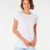 Rip Curl WoLongboard Plains Tee Shirt In White -Billabong Fashion Store HS1610391641