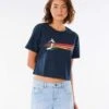 Rip Curl WoGolden State Crop Tee Shirt In Navy Blue (Nv -Billabong Fashion Store HS1610392170