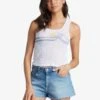 Roxy Double Wave Cropped In White Tank Top -Billabong Fashion Store HS1611611906