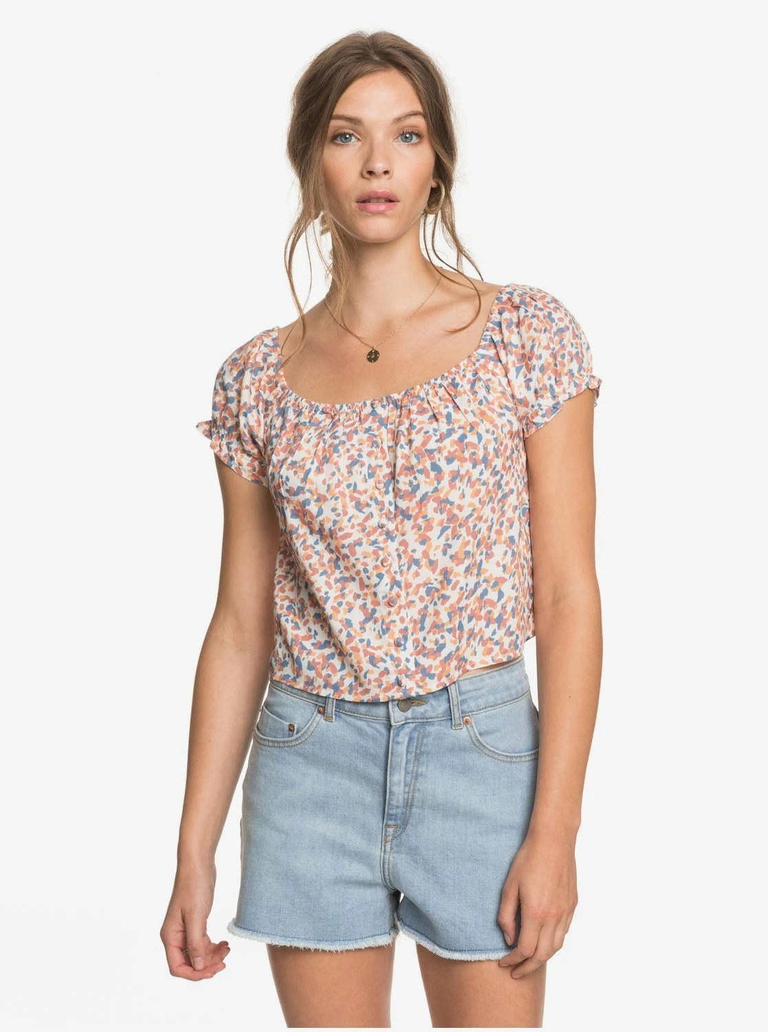 Roxy Kissing The Swell Denim In Light Blue Shorts 3 Roxy Kissing The Swell Denim In Light Blue Shorts