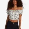 Roxy With The Sun Off-The-Shoulder Top In White Shirt -Billabong Fashion Store HS1611782714