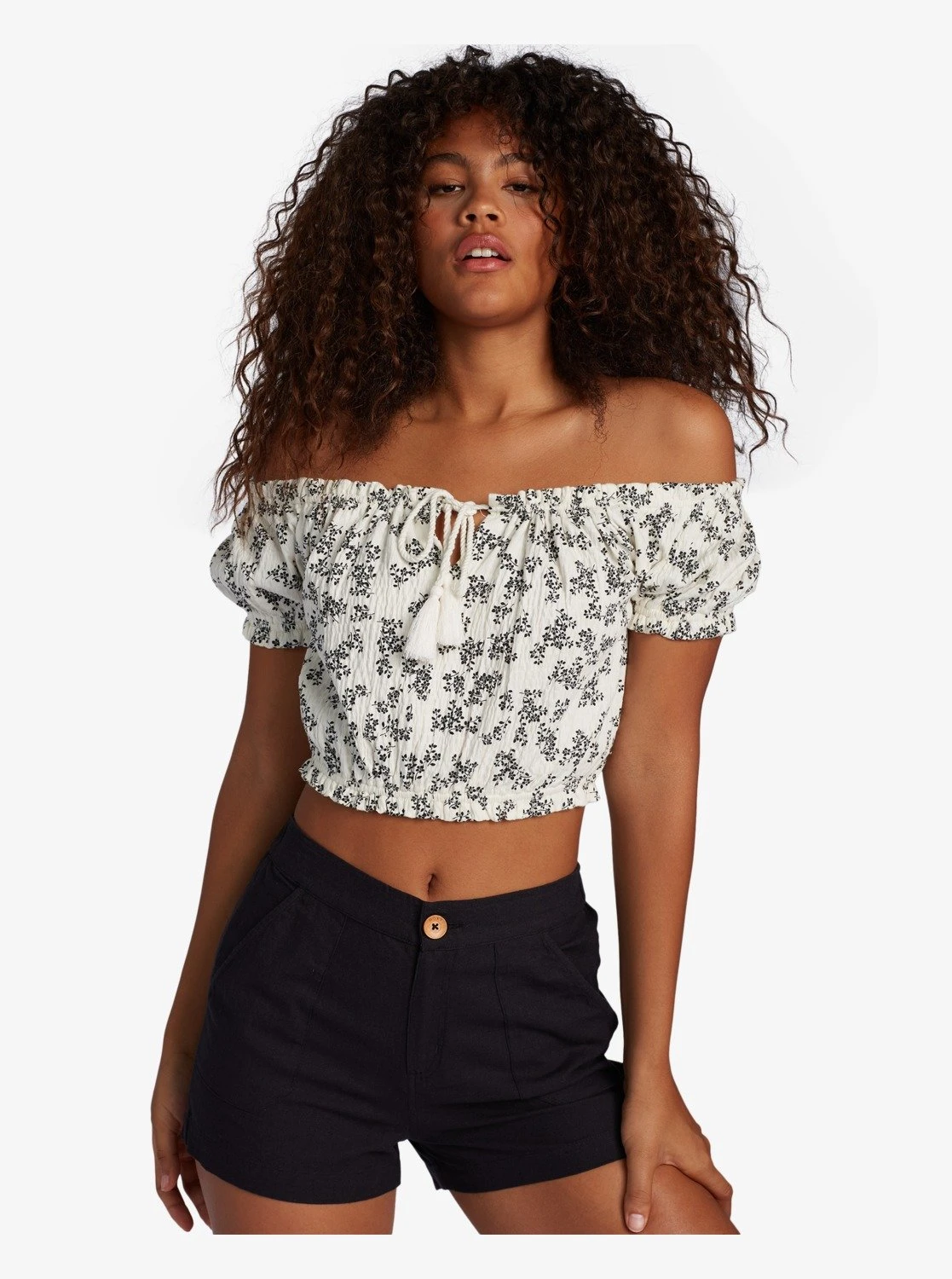 Roxy With The Sun Off-The-Shoulder Top In White Shirt 3 Roxy With The Sun Off-The-Shoulder Top In White Shirt