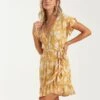 Billabong Wrap And Roll In Gold Dress 1 Billabong Wrap And Roll In Gold Dress -Billabong Fashion Store HS1612214602