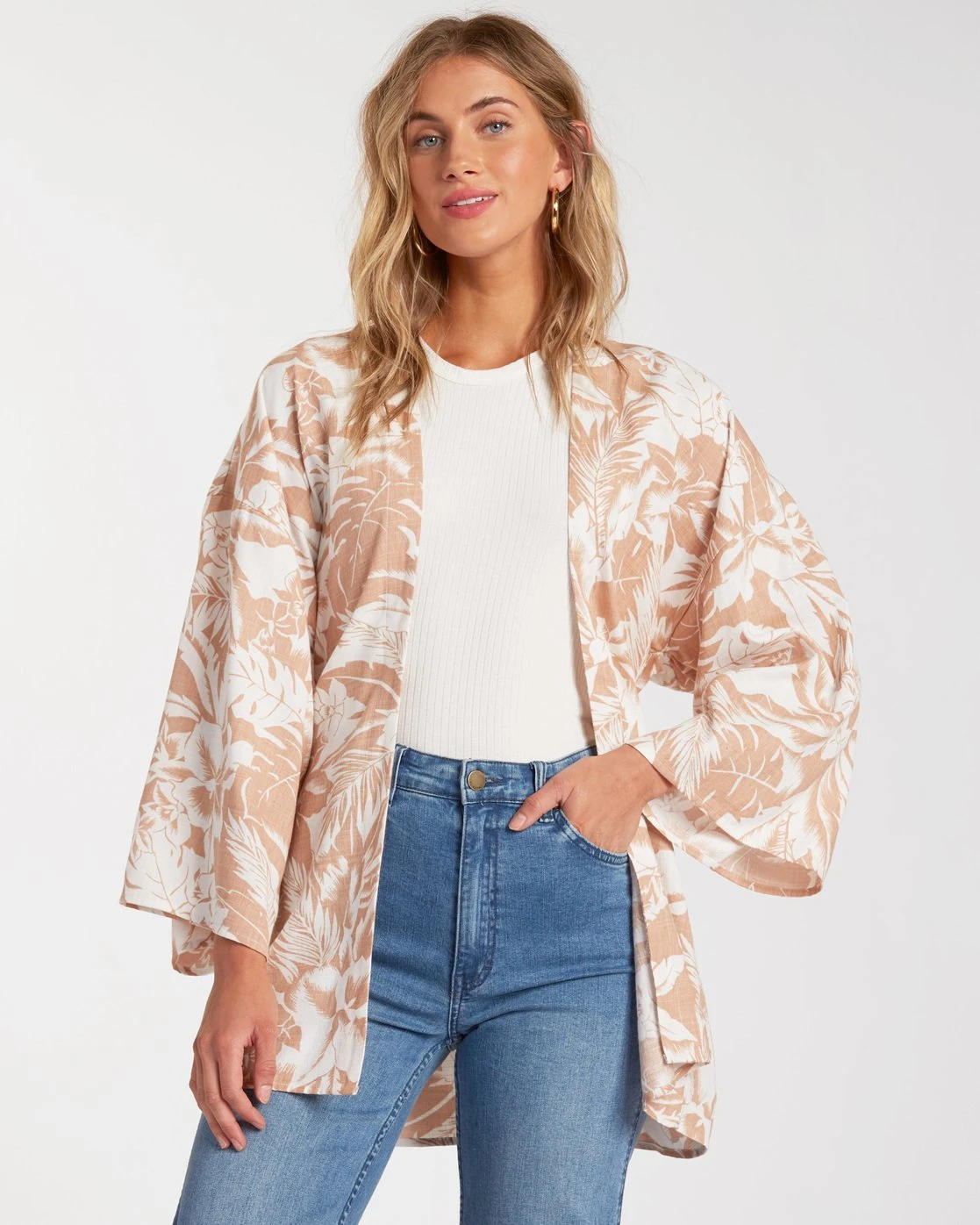 Billabong Save Sweet Summer Kimono In Sandcastle (Sac) Shirt 3 Billabong Save Sweet Summer Kimono In Sandcastle (Sac) Shirt