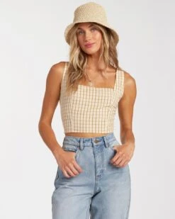 Billabong Check It Crop In Multi Tank Top