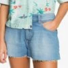 Roxy Kissing The Swell Denim In Blue Shorts -Billabong Fashion Store HS1614819460