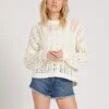 Volcom Wish Net Crew Neck In White Sweater -Billabong Fashion Store HS1614901830