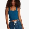 Roxy Sunday Mind Smocked Strappy In Corsair (Brr0) Tank Top -Billabong Fashion Store HS1616105920