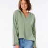 Rip Curl Organic Fleece Hood In Green Sweatshirt -Billabong Fashion Store HS1616459726