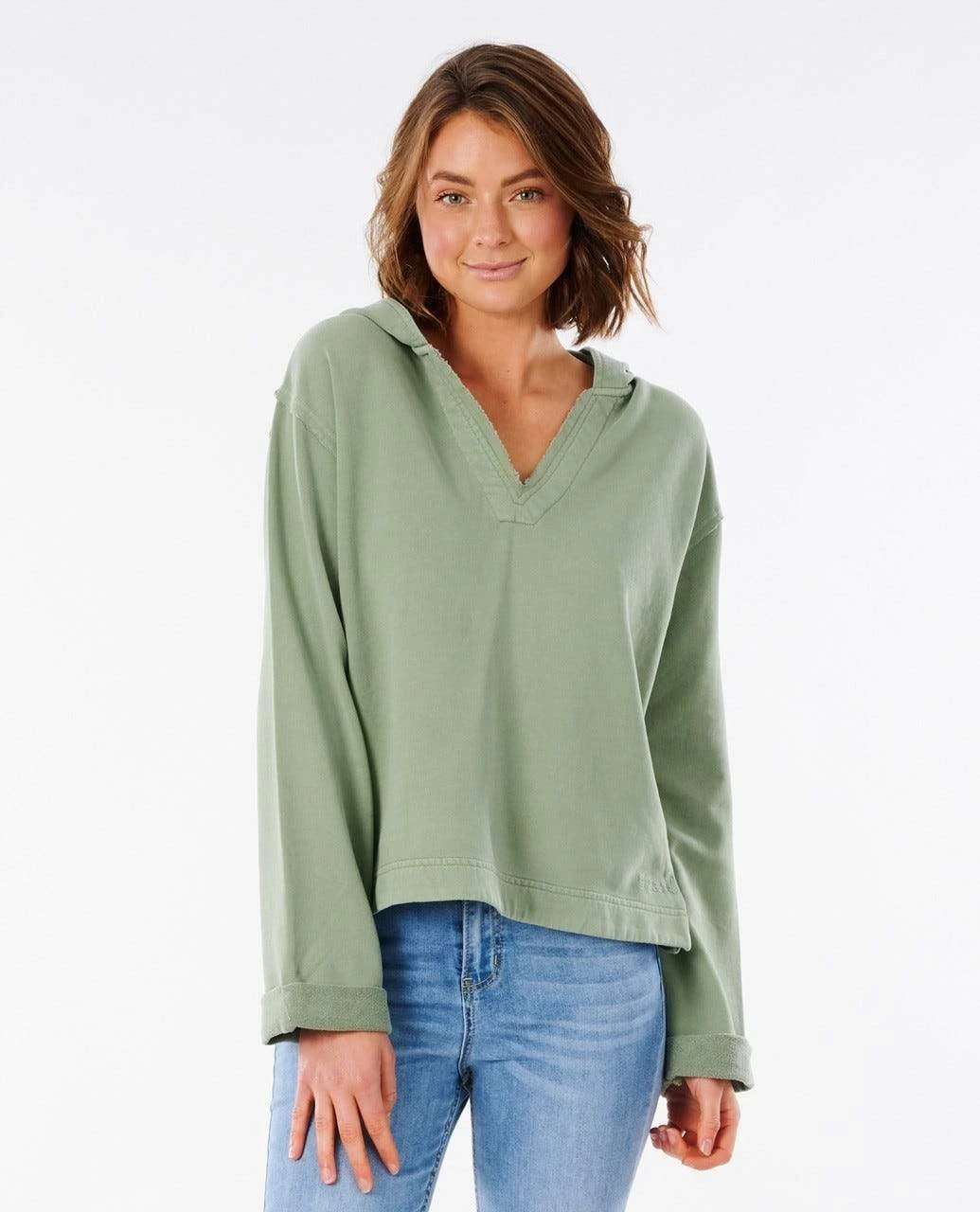 Rip Curl Organic Fleece Hood In Green Sweatshirt 3 Rip Curl Organic Fleece Hood In Green Sweatshirt