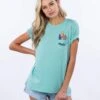 Rip Curl WoParadise Pocket Tee Shirt In Teal -Billabong Fashion Store HS1616460985