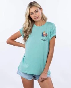 Rip Curl WoParadise Pocket Tee Shirt In Teal