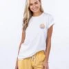 Rip Curl WoCali Slide Standard Tee Shirt In White -Billabong Fashion Store HS1616461172