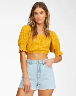 Billabong Summer Girl Top In Sunflower Shirt