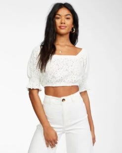 Billabong Summer Girl Top In Salt Crystal Shirt