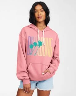 Billabong Sun Club Hoodie In Coral Sweatshirt