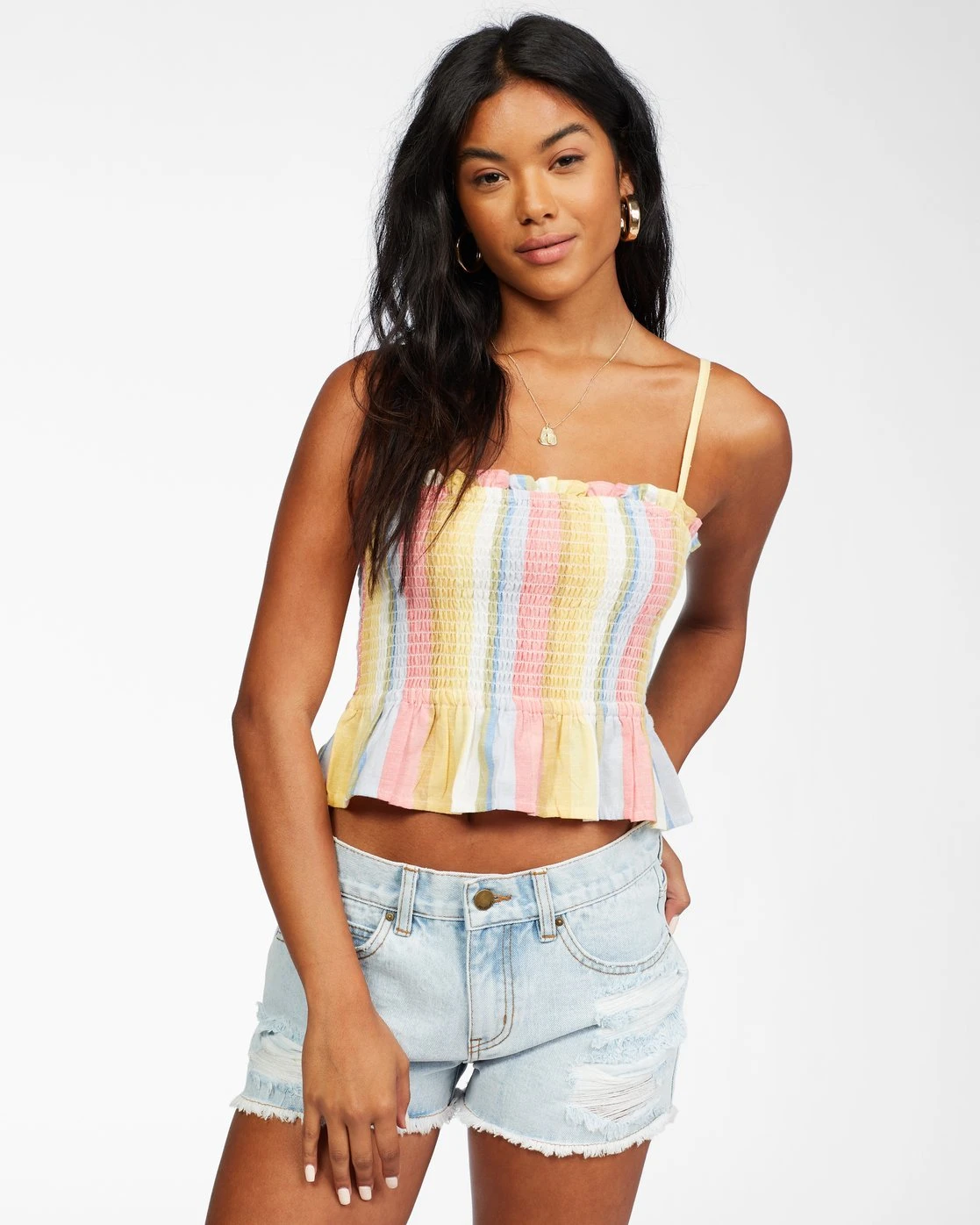 Billabong Keep Your Cool Woven Crop Top In Multi Tank Top 3 Billabong Keep Your Cool Woven Crop Top In Multi Tank Top