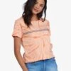 Roxy Palm Stripe In Coral Shirt -Billabong Fashion Store HS1617917283