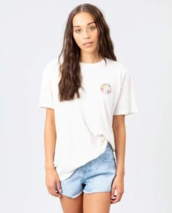 Rip Curl Bloom Oversized Tee Shirt In Bone