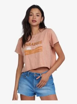 Roxy My Paradise Cropped In Toasted Nut (Ckn0) Shirt