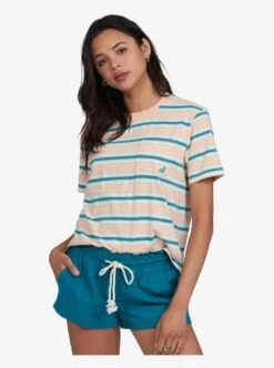 Roxy Yarn Dye Spt Pocket In Coral Shirt