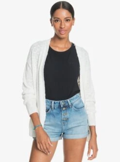 Roxy Valley Tones Cardigan In White Sweater