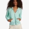 Roxy Easy Evening B Zip-Up In Green Sweatshirt 2 Roxy Easy Evening B Zip-Up In Green Sweatshirt -Billabong Fashion Store HS1618871233