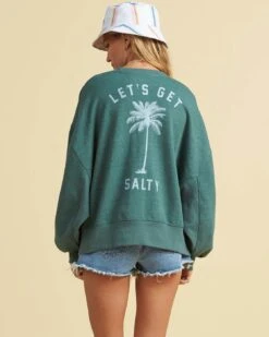 Billabong Salty Blonde Vacation Mode In Jungle Sweatshirt